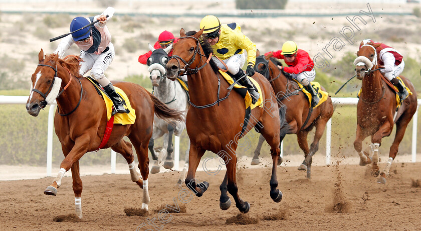 Hello-0002 
 HELLO (right, Tadhg O'Shea) beats TAILOR'S ROW (left) in The British University In Dubai Handicap
Jebel Ali 24 Jan 2020 - Pic Steven Cargill / Racingfotos.com