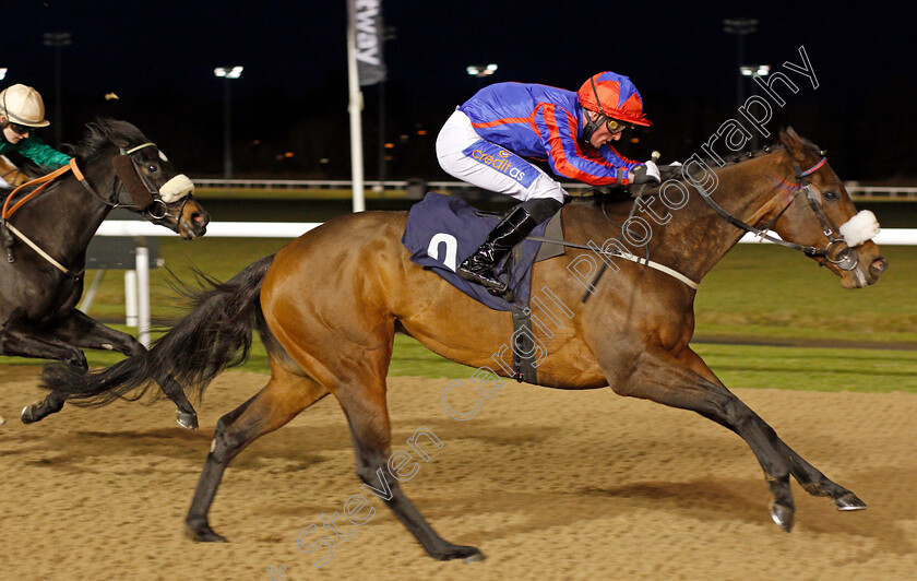 Little-Red-Socks-0003 
 LITTLE RED SOCKS (Harrison Shaw) wins The Get Your Ladbrokes Daily Odds Boost Fillies Handicap
Wolverhampton 11 Jan 2021 - Pic Steven Cargill / Racingfotos.com