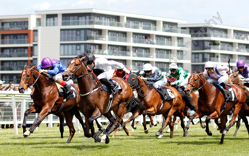 Confiding-0002 
 CONFIDING (centre, Callum Shepherd) beats ALMURR (left) in The Be Wiser Insurance Novice Stakes
Newbury 14 Jun 2018 - Pic Steven Cargill / Racingfotos.com