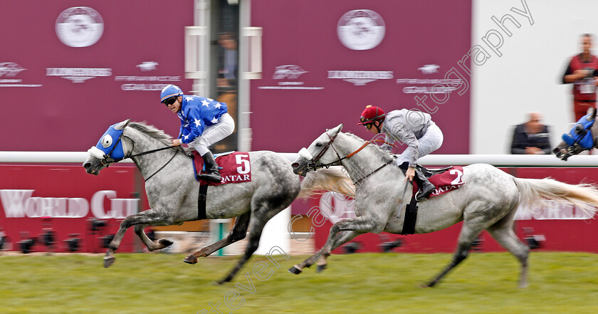 Ebraz-0005 
 EBRAZ (Maxime Guyon) beats KHATAAB (right) in The Qatar Arabian World Cup
Longchamp 6 Oct 2019 - Pic Steven Cargill / Racingfotos.com