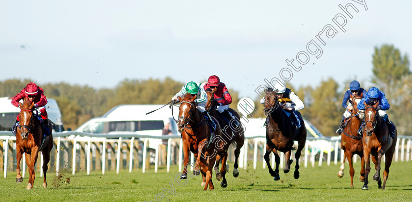 Sunbelt-0005 
 SUNBELT (centre, Robert Havlin) beats SHIVA SHAKTI (left) in The British Stallion Studs EBF Fillies Novice Stakes Div2
Yarmouth 18 Oct 2022 - Pic Steven Cargill / Racingfotos.com