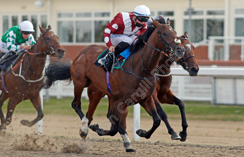 Glowing-For-Gold-0007 
 GLOWING FOR GOLD (Ray Dawson) wins The Retraining Of Racehorses Novice Stakes
Chelmsford 22 Aug 2020 - Pic Steven Cargill / Racingfotos.com