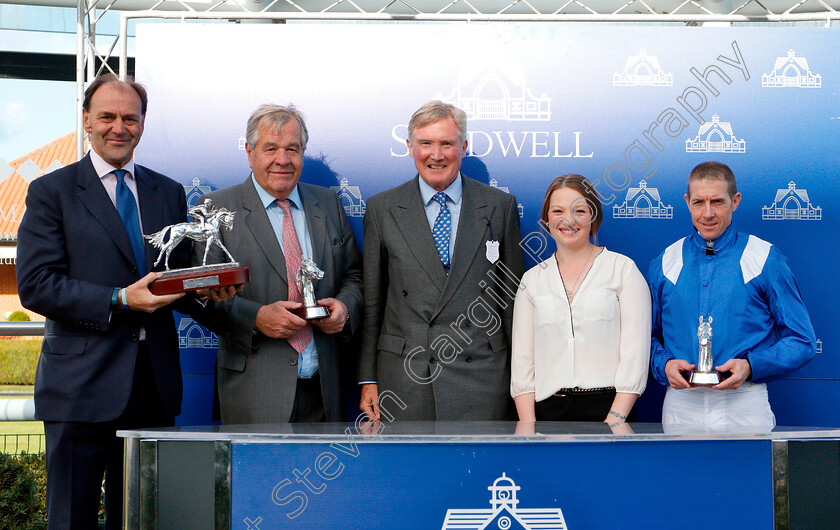 Mustashry-0016 
 Presentation to Angus Gold, Michael Stoute, Richard Lancaster and Jim Crowley for The Shadwell Joel Stakes won by MUSTASHRY
Newmarket 28 Sep 2018 - Pic Steven Cargill / Racingfotos.com