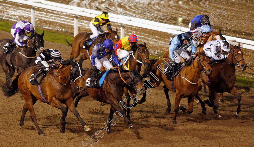 Samphire-Coast-0003 
 SAMPHIRE COAST (left, Ben Curtis) beats GLOBAL ART (2nd left) DIRECTORY (2nd right) and GEIZY TEIZY (right) in The Bet totetrifecta At totesport.com Handicap
Chelmsford 28 Nov 2019 - Pic Steven Cargill / Racingfotos.com