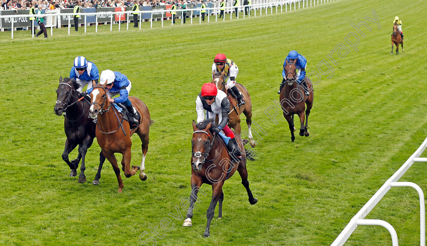 Megallan-0004 
 MEGALLAN (right, Frankie Dettori) beats MODERN NEWS (2nd left) and MUTASAABEQ (left) in The Cazoo Diomed Stakes
Epsom 4 Jun 2022 - Pic Steven Cargill / Racingfotos.com