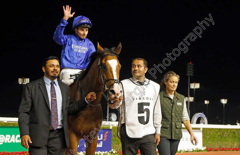 Mischief-Magic-0008 
 MISCHIEF MAGIC (William Buick) winner of The Dubai Sprint 
Meydan 2 Feb 2024 - Pic Steven Cargill / Racingfotos.com