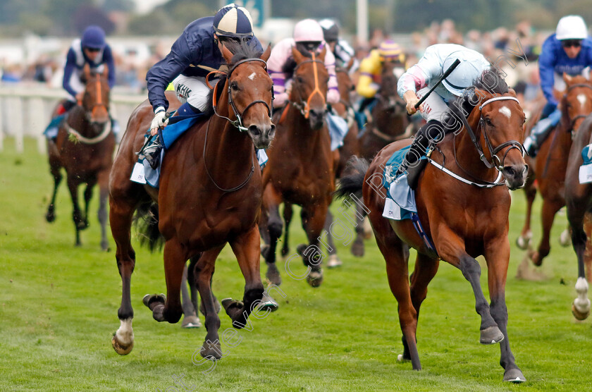 Kyeema-0002 
 KYEEMA (right, Tom Marquand) beats INDIAN DREAM (left) in The OR8Wellness EBF Stallions Nursery
York 18 Aug 2022 - Pic Steven Cargill / Racingfotos.com