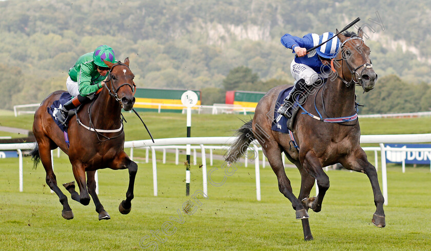 Katheefa-0004 
 KATHEEFA (Dane O'Neill) beats CHERISHED (left) in The Network Productions Maiden Stakes Chepstow 6 Sep 2017 - Pic Steven Cargill / Racingfotos.com