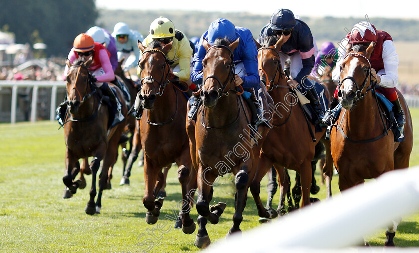 Lover s-Knot-0002 
 LOVER'S KNOT (William Buick) beats HANDMAIDEN (right) and YOURTIMEISNOW (2nd left) in The British Stallion Studs EBF Maiden Fillies Stakes
Newmarket 12 Jul 2018 - Pic Steven Cargill / Racingfotos.com