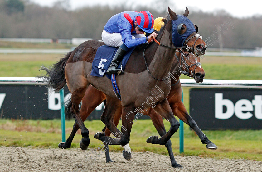 Dubious-Affair-0006 
 DUBIOUS AFFAIR (Kieran Shoemark) wins The Betway Novice Stakes
Lingfield 11 Dec 2019 - Pic Steven Cargill / Racingfotos.com