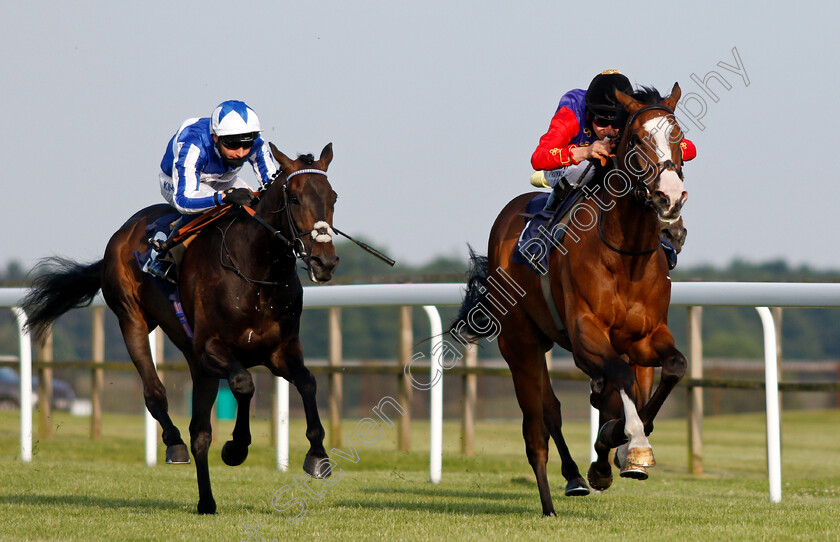 Tynwald-0004 
 TYNWALD (Luke Morris) beats STAR CALIBER (left) in The Sky Sports Racing HD Virgin 535 Novice Stakes
Bath 23 Jun 2021 - Pic Steven Cargill / Racingfotos.com