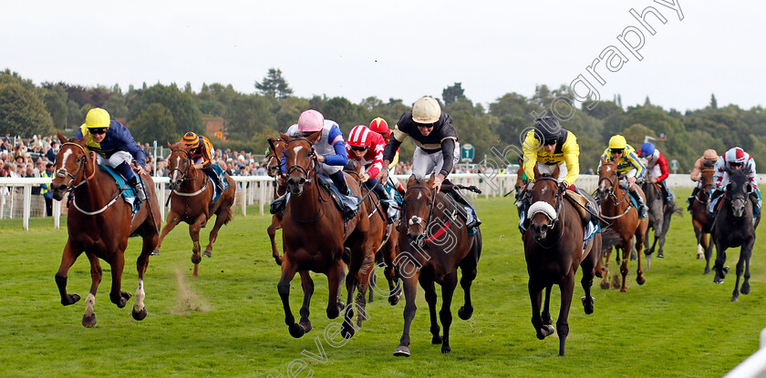 Alfa-Kellenic-0002 
 ALFA KELLENIC (2nd right, Tom Eaves) beats QUEEN OF MOUGINS (2nd left) in The British EBF Fillies Handicap
York 22 Aug 2024 - Pic Steven Cargill / Racingfotos.com