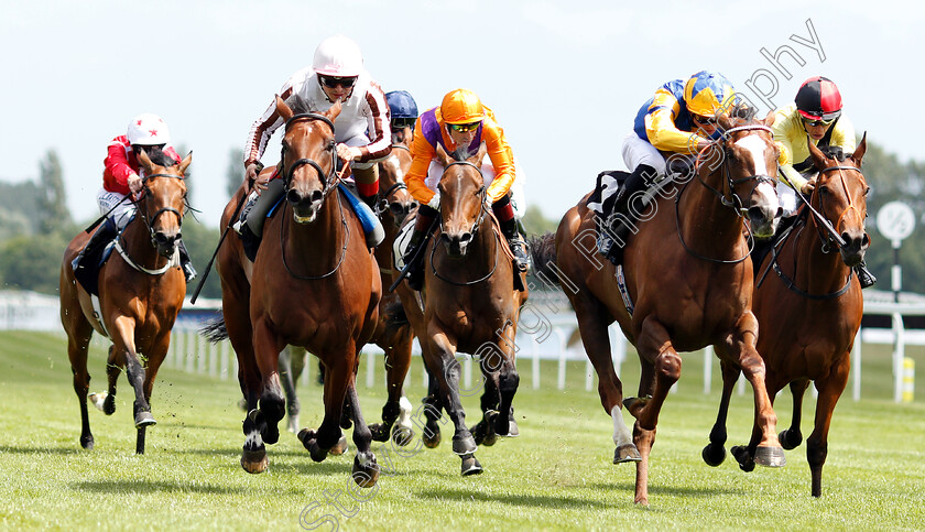 Feline-Groovy-0002 
 FELINE GROOVY (right, James Doyle) beats MOJIKA (left) in The Crossland British EBF Confined Fillies Novice Stakes Div1 
Newbury 14 Jun 2018 - Pic Steven Cargill / Racingfotos.com