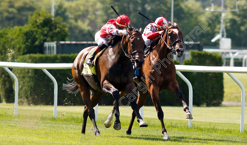 Cambier-Parc-0002 
 CAMBIER PARC (left, Jose Ortiz) beats NEWSPAPEROFRECORD (right) in The Wonder Again Stakes
Belmont Park USA, 6 Jun 2019 - Pic Steven Cargill / Racingfotos.com