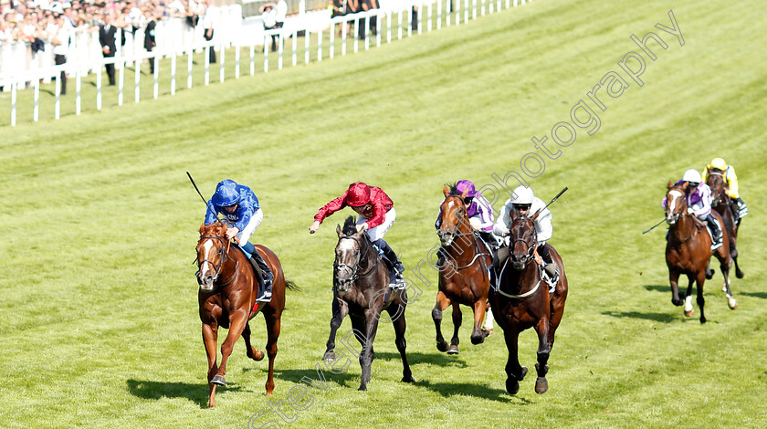 Masar-0005 
 MASAR (William Buick) beats DEE EX BEE (right) ROARING LION (2nd left) and SAXON WARRIOR in The Investec Derby
Epsom 2 Jun 2018 - Pic Steven Cargill / Racingfotos.com