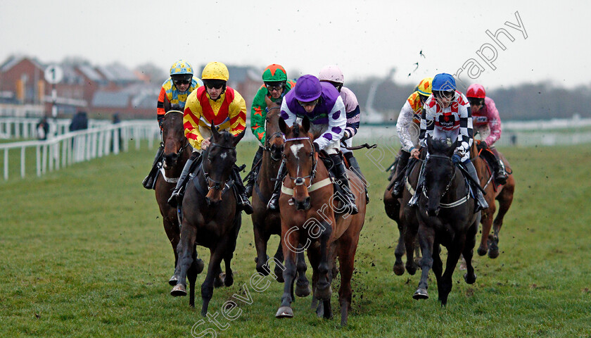 Nestor-Park-0001 
 NESTOR PARK (centre, Daryl Jacob) leads winner ACEY MILAN (left, Brian Hughes) and ENRICHISSANT (right) in The Best Odds Guaranteed At Betfair Bumper Newbury 10 Feb 2018 - Pic Steven Cargill / Racingfotos.com