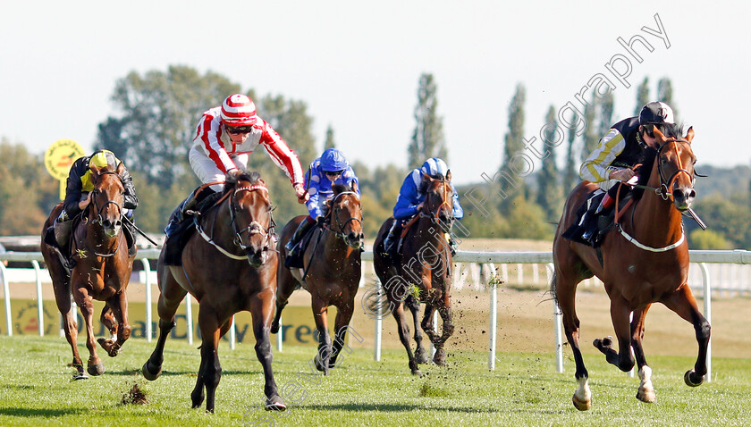 Smokey-Bear-0002 
 SMOKEY BEAR (left, Jason Watson) beats RIVER NYMPH (right) in The British Stallion Studs EBF Maiden Stakes Div2
Newbury 20 Sep 2019 - Pic Steven Cargill / Racingfotos.com