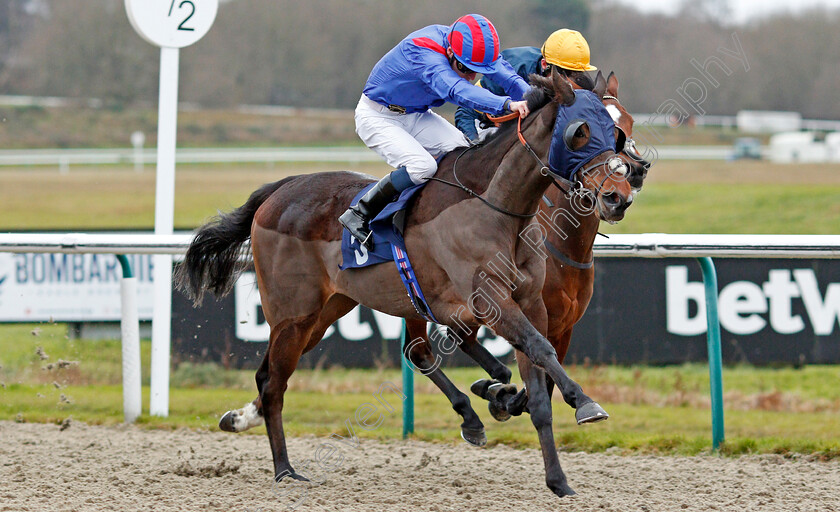 Dubious-Affair-0005 
 DUBIOUS AFFAIR (Kieran Shoemark) wins The Betway Novice Stakes
Lingfield 11 Dec 2019 - Pic Steven Cargill / Racingfotos.com