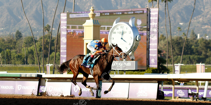 Fierceness-0004 
 FIERCENESS (John Velazquez) wins The Breeders' Cup Juvenile 
Santa Anita 3 Nov 2023 - Pic Steven Cargill / Racingfotos.com