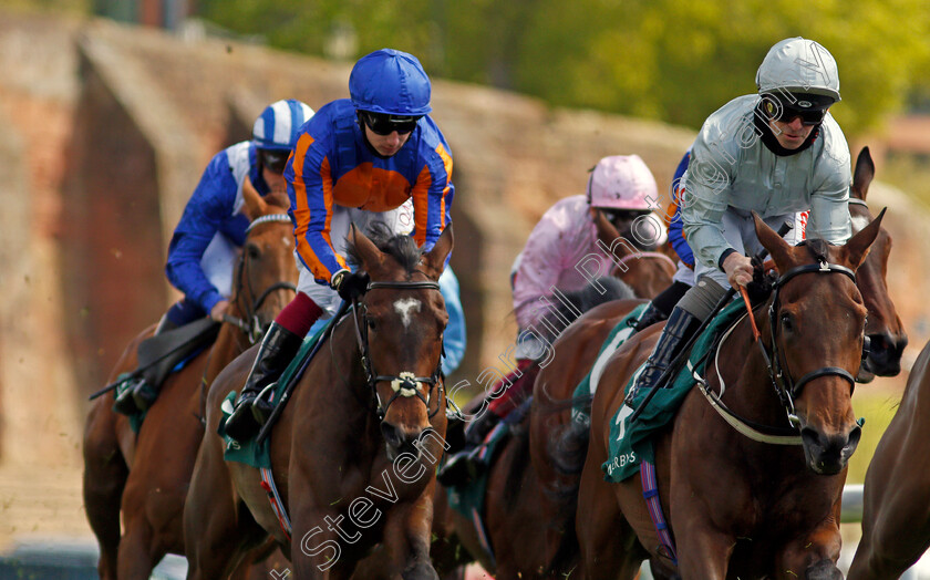 Dubai-Fountain-0002 
 DUBAI FOUNTAIN (right, Franny Norton) with LA JOCONDE (left, Oisin Murphy) on her way to winning The Weatherbys ePassport Cheshire Oaks beneath the city walls
Chester 5 May 2021 - Pic Steven Cargill / Racingfotos.com