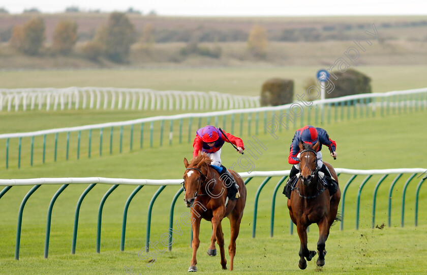 Misty-Sky-0007 
 MISTY SKY (right, Aidan Keeley) beats WITH ZEST (left) in The Prestige Vehicles Fillies Restricted Novice Stakes
Newmarket 23 Oct 2024 - Pic Steven Cargill / Racingfotos.com