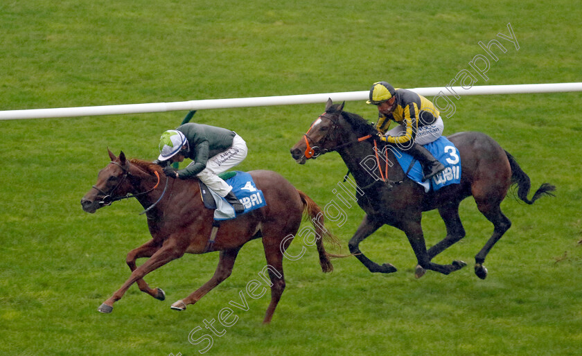 Glimpsed-0002 
 GLIMPSED (Rossa Ryan) beats GET THE MUSIC ON (right) in The Godolphin Under Starter Orders Maiden Fillies Stakes Div2
Newmarket 13 Oct 2023 - Pic Steven Cargill / Racingfotos.com