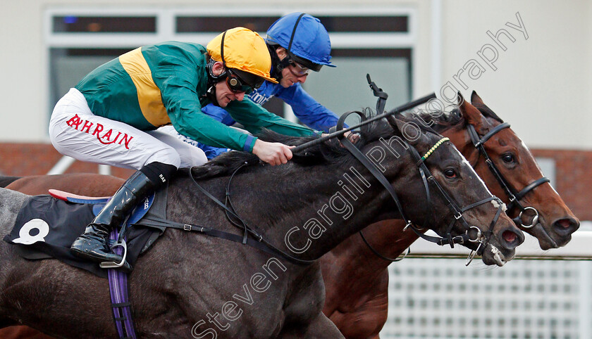 Regent-0005 
 REGENT (Robert Havlin) beats COLOUR OF LIGHT (farside) in The tote Placepot Your First Bet Fillies Novice Stakes
Chelmsford 4 Mar 2021 - Pic Steven Cargill / Racingfotos.com