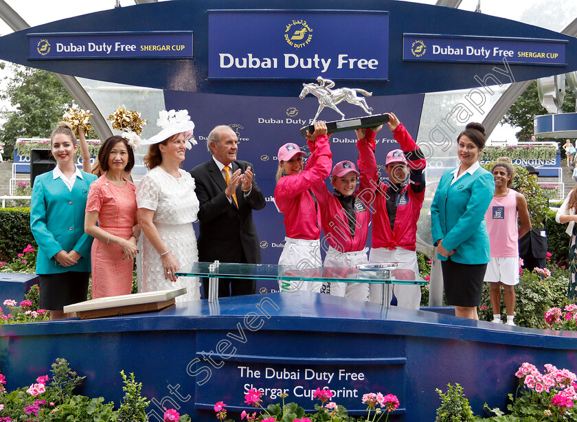 Shergar-Cup-Winners-0001 
 Presentation for The Dubai Duty Free Shergar Cup 
Ascot 11 Aug 2018 - Pic Steven Cargill / Racingfotos.com