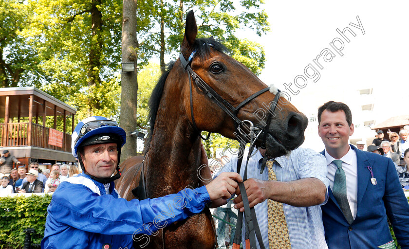 Battaash-0010 
 BATTAASH (Dane O'Neill) with Charles Hills after The Armstrong Aggregates Temple Stakes
Haydock 26 May 2018 - Pic Steven Cargill / Racingfotos.com