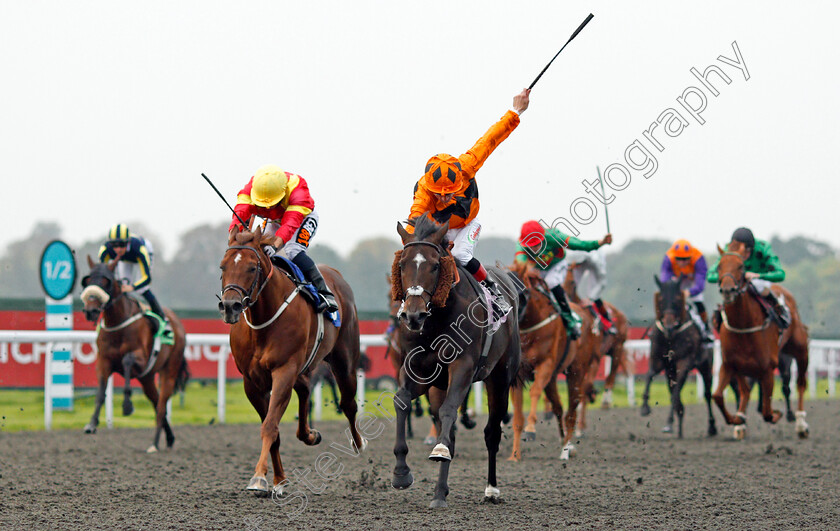 Evening-Hill-0005 
 EVENING HILL (right, Shane Kelly) beats PEACE AND PLENTY (left) in The Matchbook Betting Exchange Handicap Kempton 25 Sep 2017 - Pic Steven Cargill / Racingfotos.com