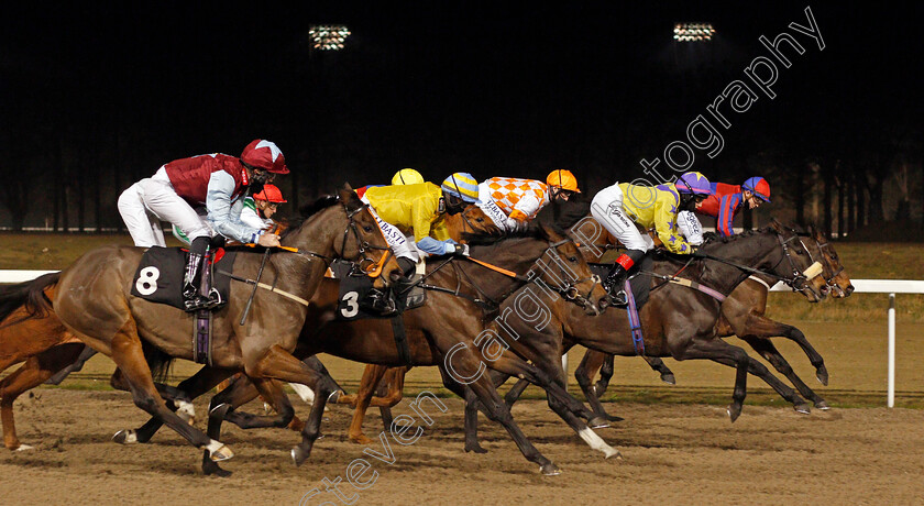 Fitwood-Star-0001 
 Racing at Chelmsford during The tote.co.uk Now Never Beaten By SP Handicap won by FITWOOD STAR (orange cap) 
Chelmsford 26 Nov 2020 - Pic Steven Cargill / Racingfotos.com