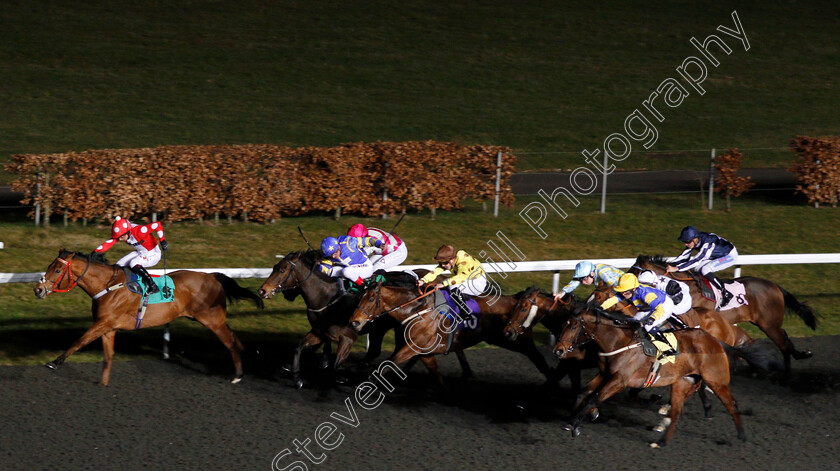 Spare-Parts-0001 
 SPARE PARTS (left, Nicola Currie) beats SHYRON (right) in The 32Red.com Handicap Kempton 7 Mar 2018 - Pic Steven Cargill / Racingfotos.com