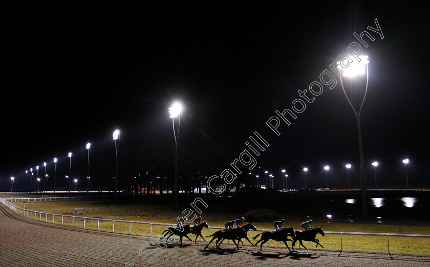 Azam-0001 
 AZAM (in 2nd place, Alistair Rawlinson) on his way to winning The Bet Exacta At totesport.com Handicap Chelmsford 15 Feb 2018 - Pic Steven Cargill / Racingfotos.com