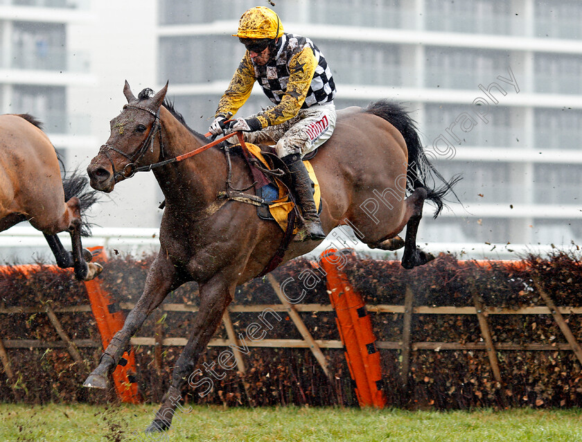 Talkischeap-0001 
 TALKISCHEAP (Wayne Hutchinson) wins The Betfair Cash Out Handicap Hurdle Newbury 10 Feb 2018 - Pic Steven Cargill / Racingfotos.com