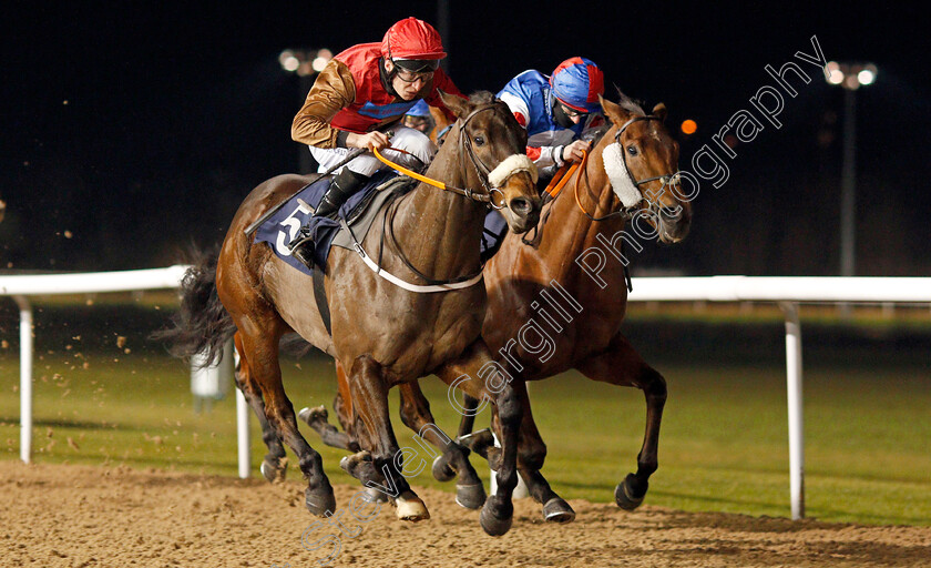 Athmad-0001 
 ATHMAD (left, Luke Morris) beats SHA LA LA LA LEE (right) in The Heed Your Hunch At Betway Handicap
Wolverhampton 5 Dec 2020 - Pic Steven Cargill / Racingfotos.com