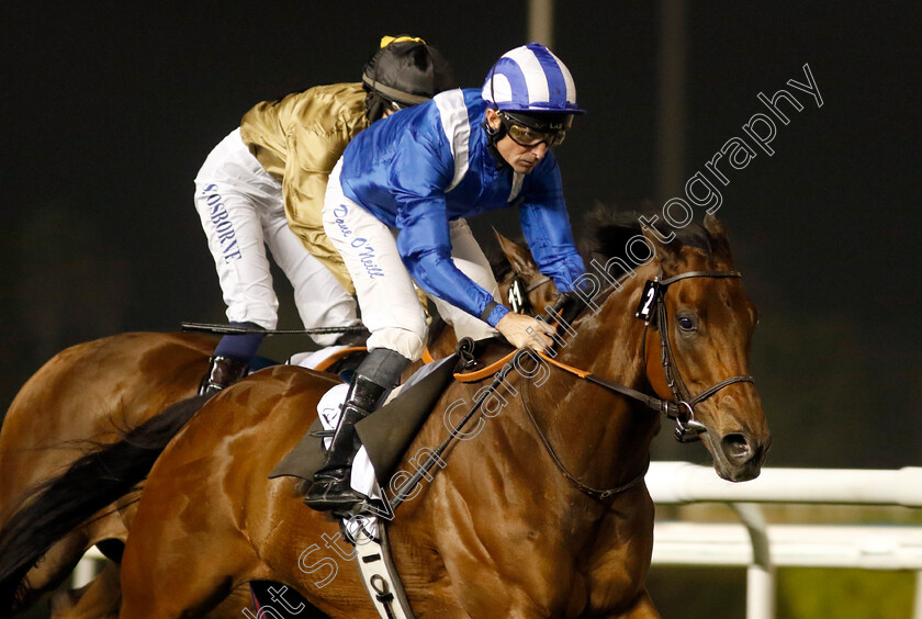 Moqtarreb-0001 
 MOQTARREB (Dane O'Neill) wins The Valley Handicap
Meydan, Dubai 3 Feb 2023 - Pic Steven Cargill / Racingfotos.com