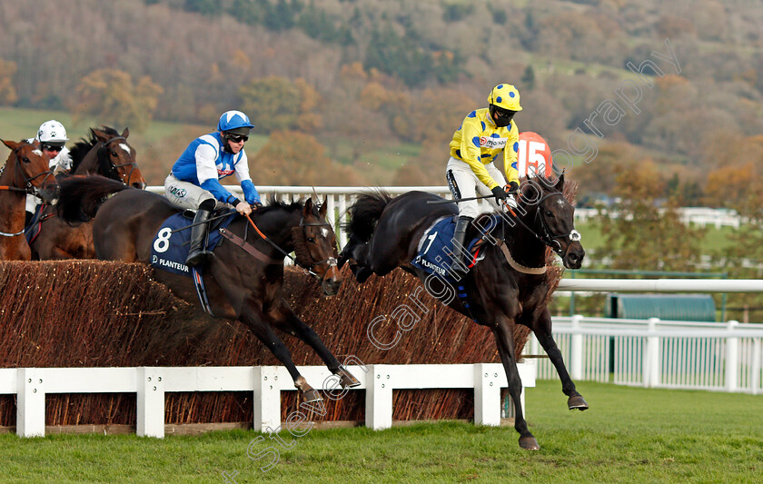 Yala-Enki-and-Captain-Drake-0001 
 YALA ENKI (right, Bryony Frost) with CAPTAIN DRAKE (left) 
Cheltenham 15 Nov 2020 - Pic Steven Cargill / Racingfotos.com