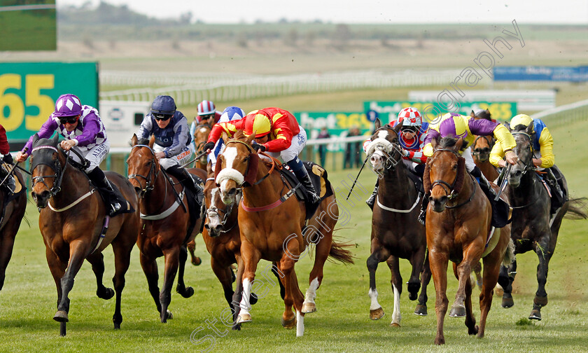 Gale-Force-Maya-0002 
 GALE FORCE MAYA (centre, Connor Beasley) beats BERGERAC (right) and RAATEA (left) in The Weatherbys Bloodstock Pro Handicap
Newmarket 12 Apr 2022 - Pic Steven Cargill / Racingfotos.com