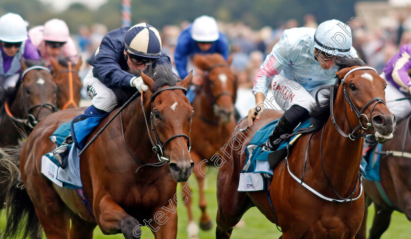 Kyeema-0004 
 KYEEMA (right, Tom Marquand) beats INDIAN DREAM (left) in The OR8Wellness EBF Stallions Nursery
York 18 Aug 2022 - Pic Steven Cargill / Racingfotos.com