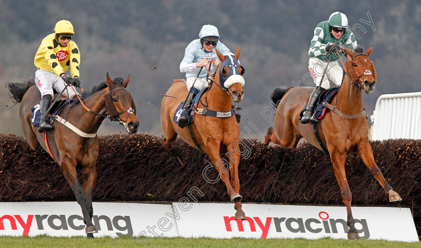 Acting-Lass-0002 
 ACTING LASS (left, Paddy Brennan) beats ANOTHER VENTURE (centre) and CAPTAIN CATTISTOCK (right) in The Coral Welsh Grand National Trial Handicap Chase
Chepstow 7 Dec 2019 - Pic Steven Cargill / Racingfotos.com