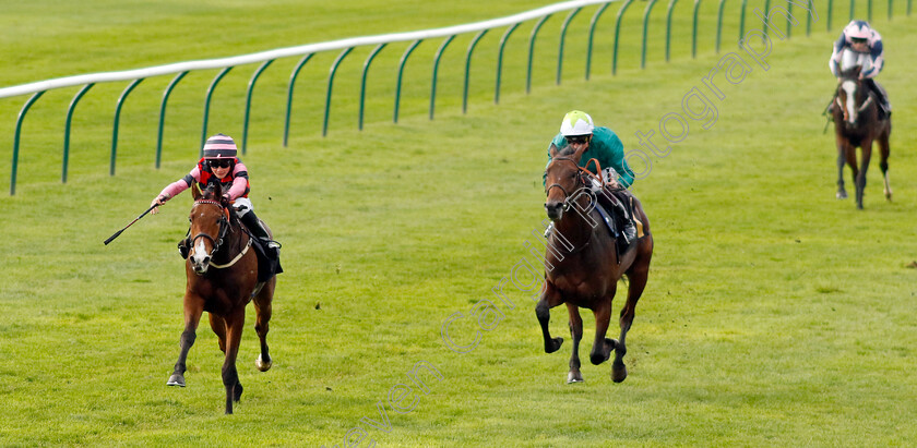 Many-Men-0006 
 MANY MEN (Jack Doughty) beats ANNIVERSARY (Rob Hornby) in The British StallionStuds EBF Future Stayers Nursery
Newmarket 23 Oct 2024 - Pic Steven Cargill / Racingfotos.com