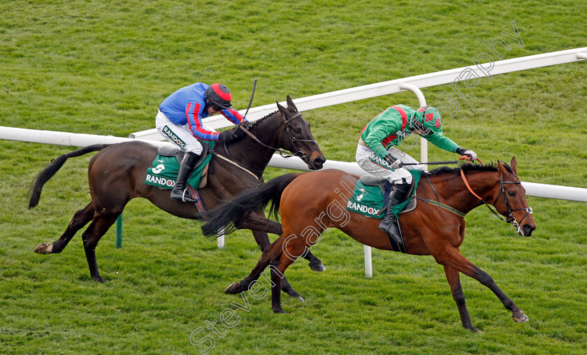 Balnaslow-0011 
 BALNASLOW (Derek O'Connor) beats BEAR'S AFFAIR (left) in The Randox Health Foxhunters Chase Aintree 12 Apr 2018 - Pic Steven Cargill / Racingfotos.com