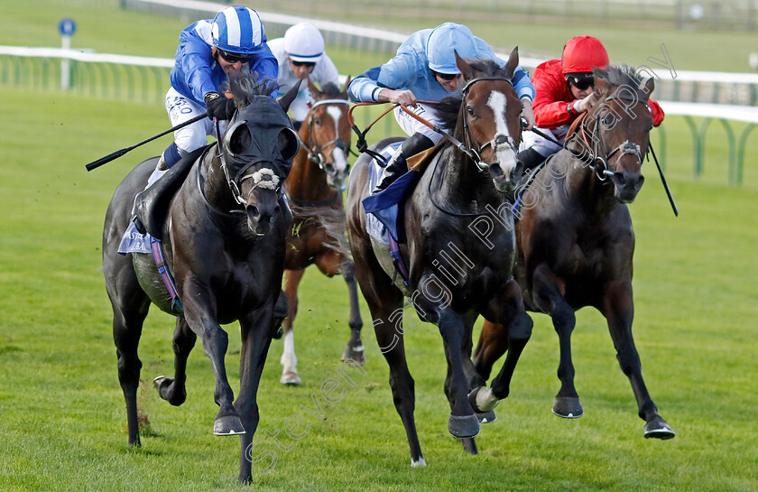 Mutasaabeq-0001 
 MUTASAABEQ (left, Jim Crowley) beats REGAL REALITY (centre) and CHINDIT (right) in The Al Basti Equiworld Dubai Joel Stakes
Newmarket 29 Sep 2023 - Pic Steven Cargill / Racingfotos.com