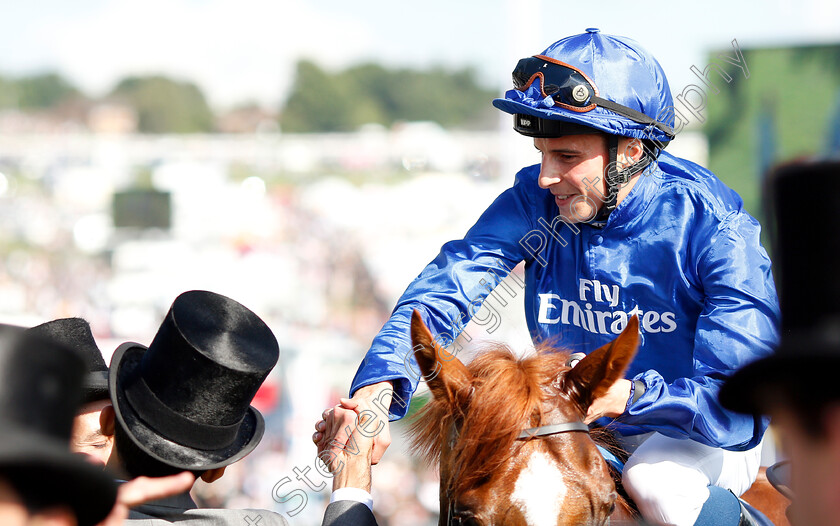 Masar-0020 
 William Buick after winning The Investec Derby on MASAR	
Epsom 2 Jun 2018 - Pic Steven Cargill / Racingfotos.com