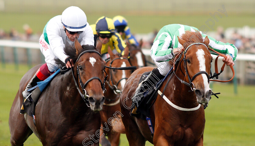 The-Olympian-0005 
 THE OLYMPIAN (right, Martin Harley) beats TRAVEL ON (left) in The Aptus Investment Fund Maiden Stakes
Newmarket 24 Oct 2018 - Pic Steven Cargill / Racingfotos.com