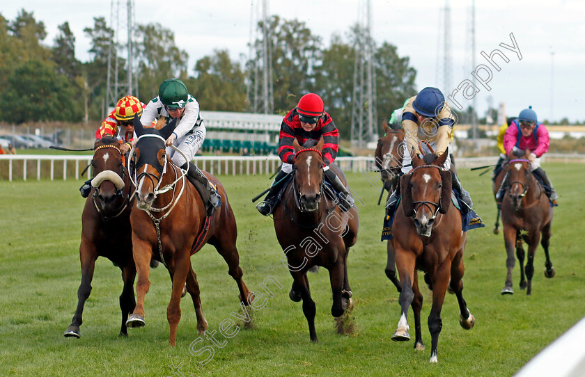 Hard-One-To-Please-0005 
 HARD ONE TO PLEASE (left, Pat Cosgrave) beats OUTBOX (right) in The Stockholm Cup International
Bro Park, Sweden 18 Sep 2022 - Pic Steven Cargill / Racingfotos.com