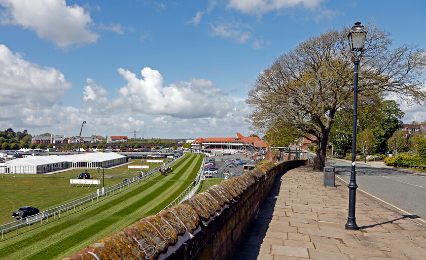 Chester-0003 
 Racing up the home straight beneath the city wall during the first race of the day
Chester 6 May 2021 - Pic Steven Cargill / Racingfotos.com