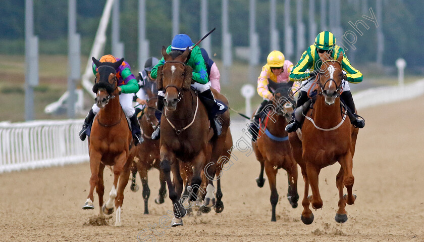 Just-Hiss-0001 
 JUST HISS (centre, Thomas Easterby) beats TERMONATOR (right) in The Sky Sports Racing Sky 415 Amateur Jockeys Handicap
Newcastle 24 Jun 2022 - Pic Steven Cargill / Racingfotos.com