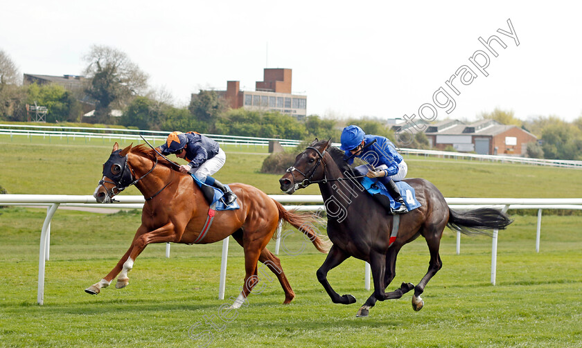 Deciduous-0003 
 DECIDUOUS (right, Harry Davies) beats LAST AMMO (left) in The Carling Handicap
Leicester 23 Apr 2022 - Pic Steven Cargill / Racingfotos.com