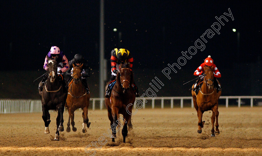 Global-Academy-0004 
 GLOBAL ACADEMY (centre, Martin Harley) wins The Bet toteplacepot At betfred.com Nursery Chelmsford 7 Dec 2017 - Pic Steven Cargill / Racingfotos.com